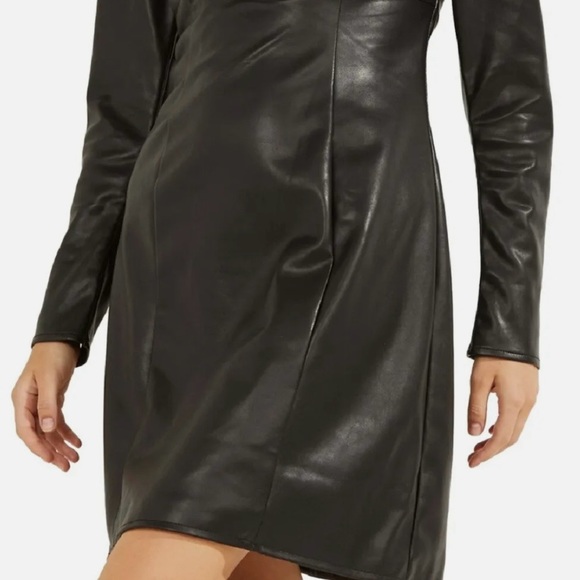 Guess Faux Leather Mini Dress NEW - Picture 2 of 7